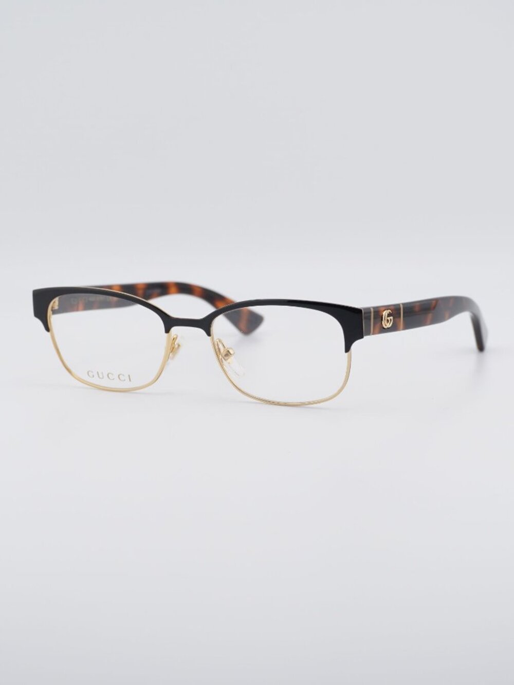 Gucci GG0751O 002 Eyeglasses Black/Gold 49mm Rectangle Frame